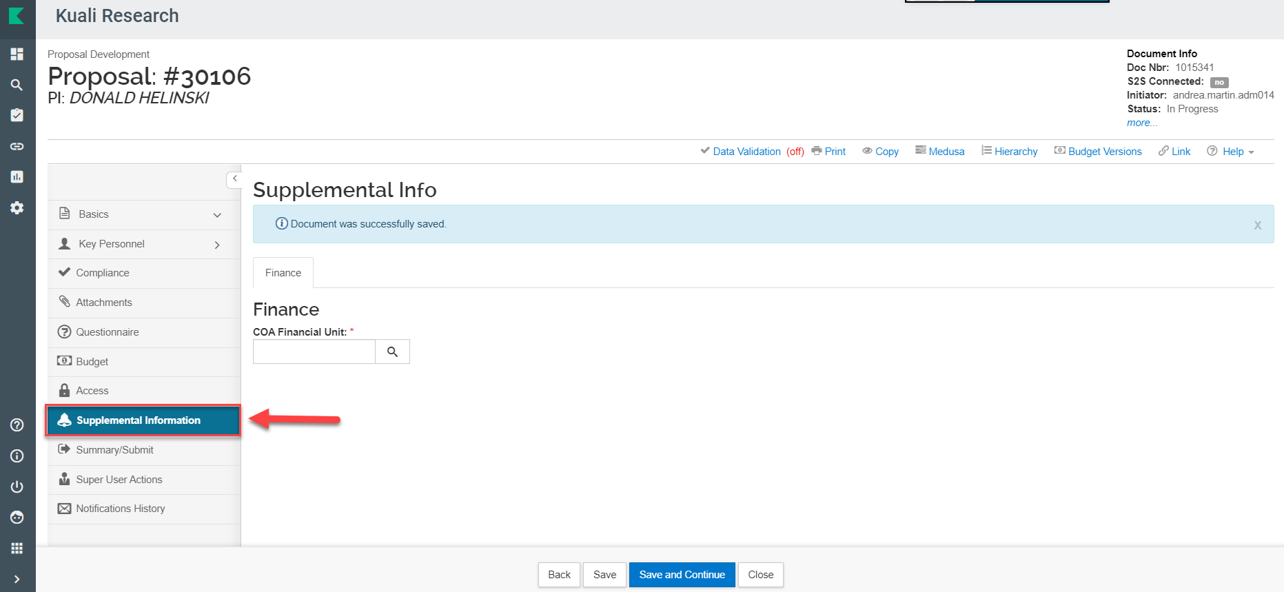 Research Knowledge Base - Add the COA Financial Unit to a Proposal ...