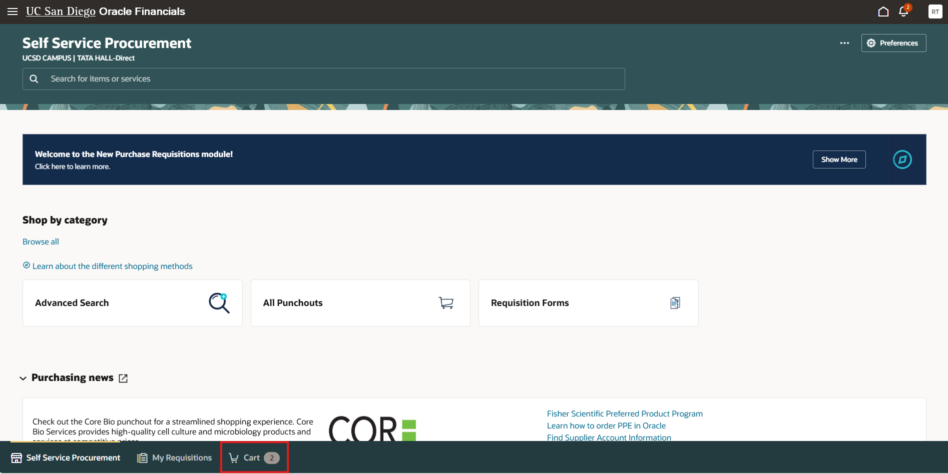 Budget & Finance Knowledge Base - How to Checkout in Oracle Procurement ...