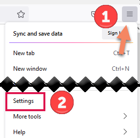 Screenshot of the ellipsis menu button and settings button