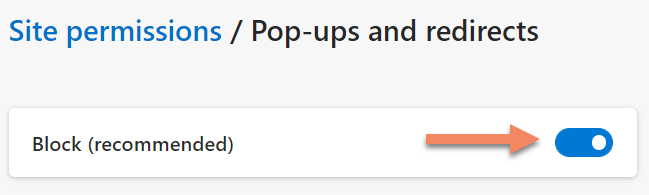 screenshot of the block toggle button
