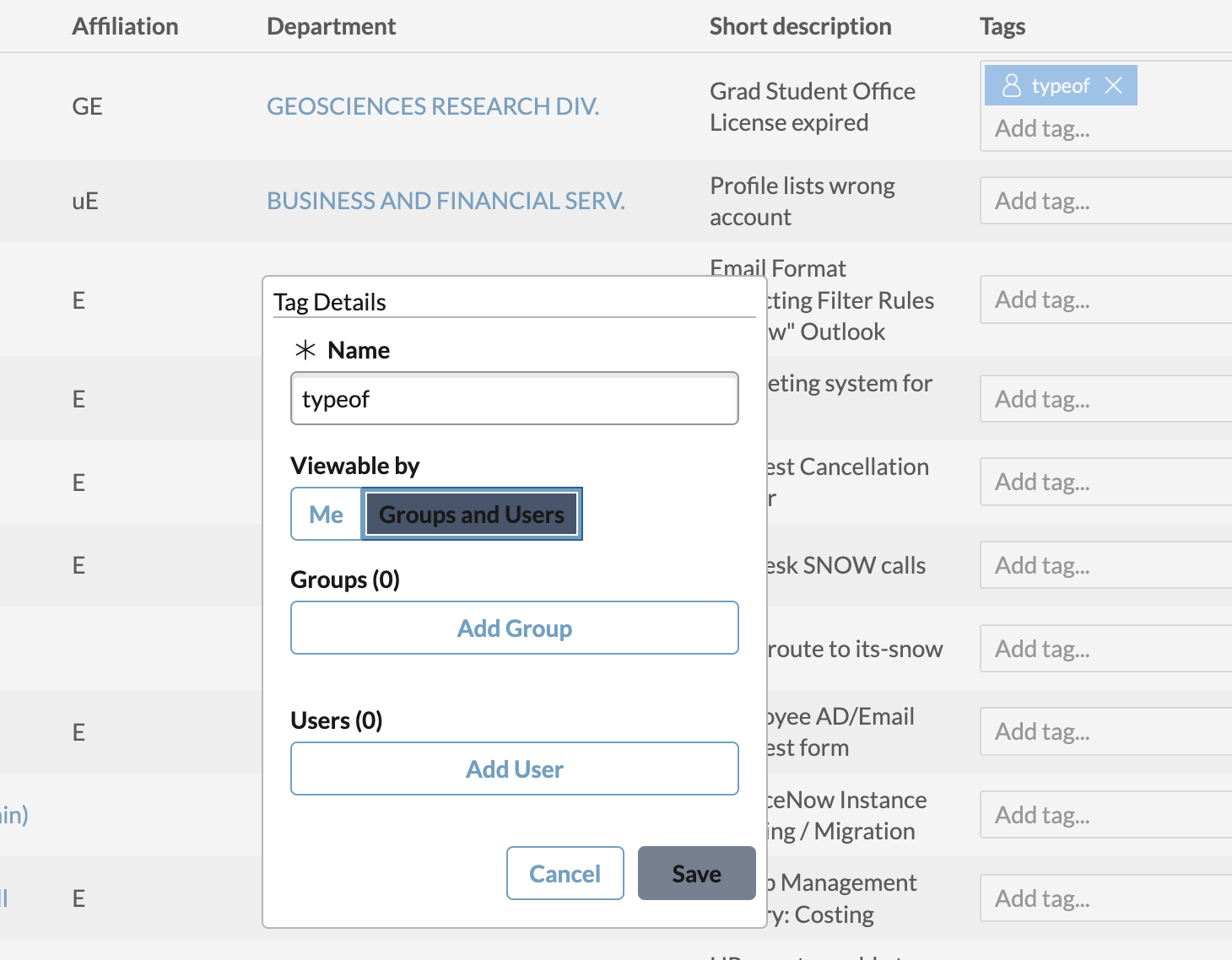 Screenshot of "Tag Details" Window