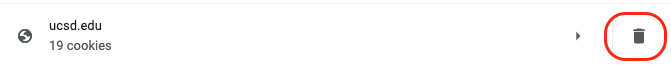 Screenshot: Chrome - Remove Cookie Button