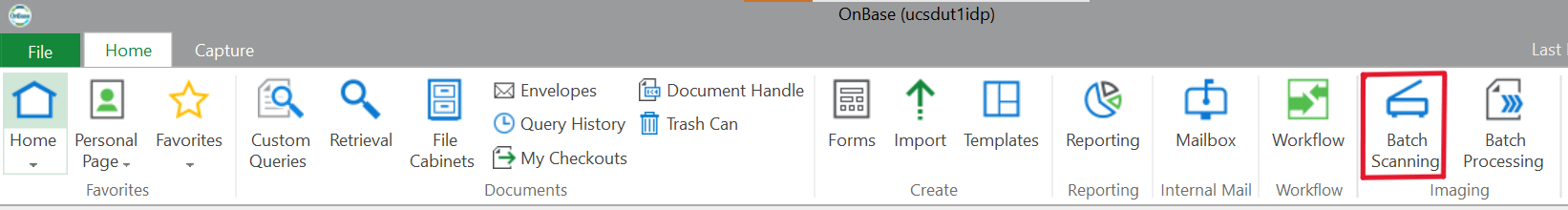 Batch Scanning button on the top Home tab