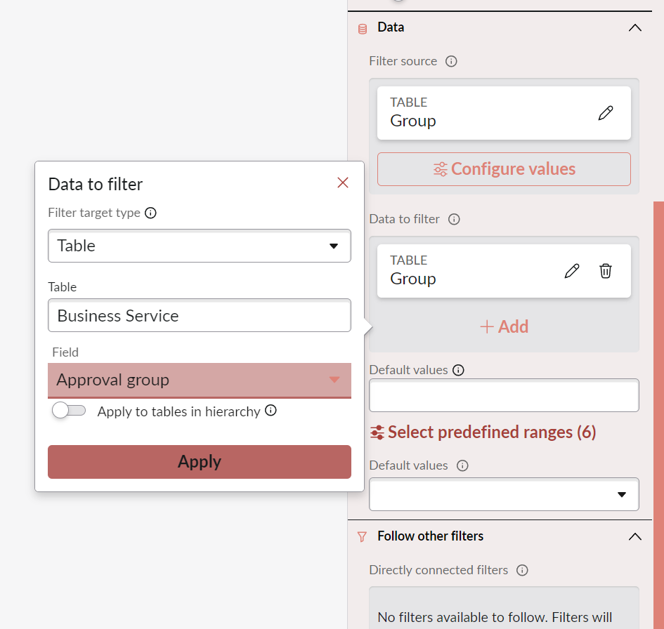 screenshot of field of data source of new filte