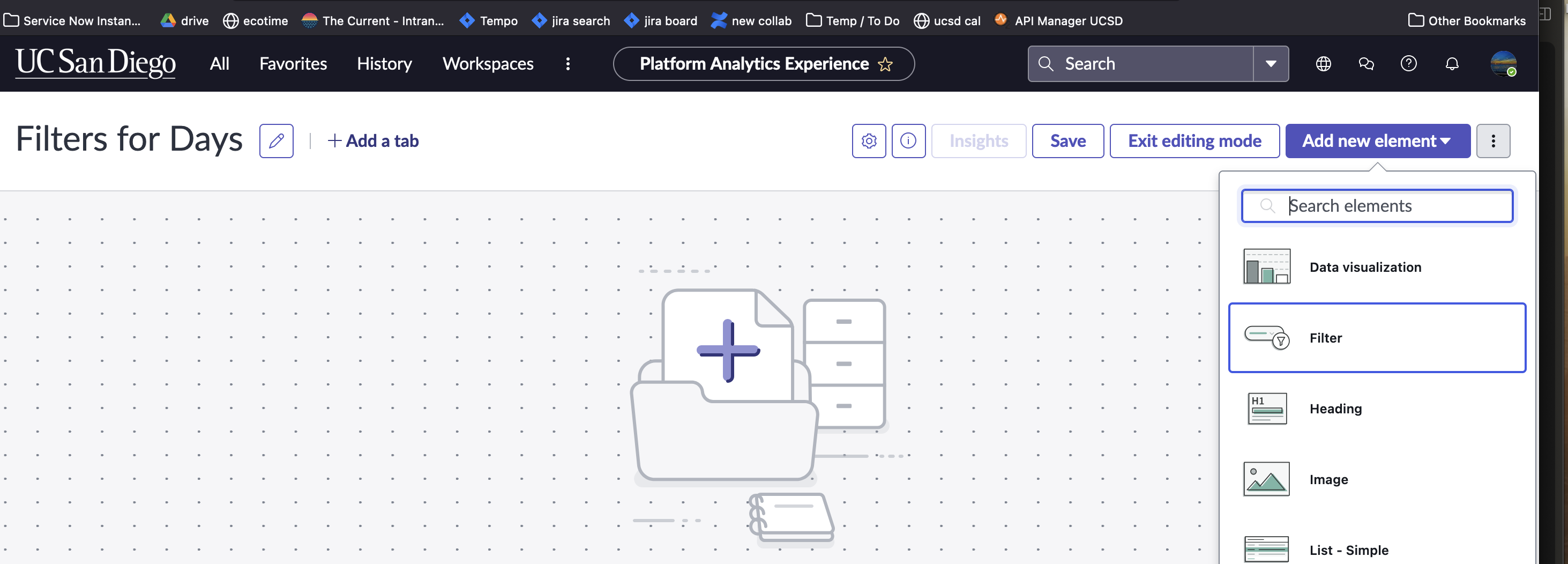 screenshot of a new filter being created