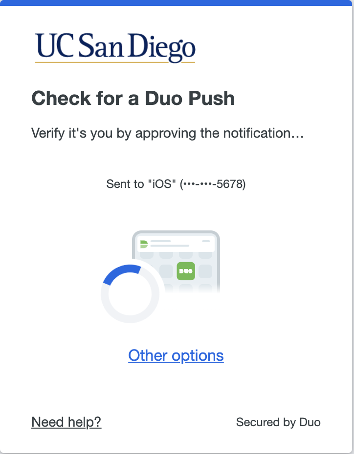 DUO prompt for authentication 