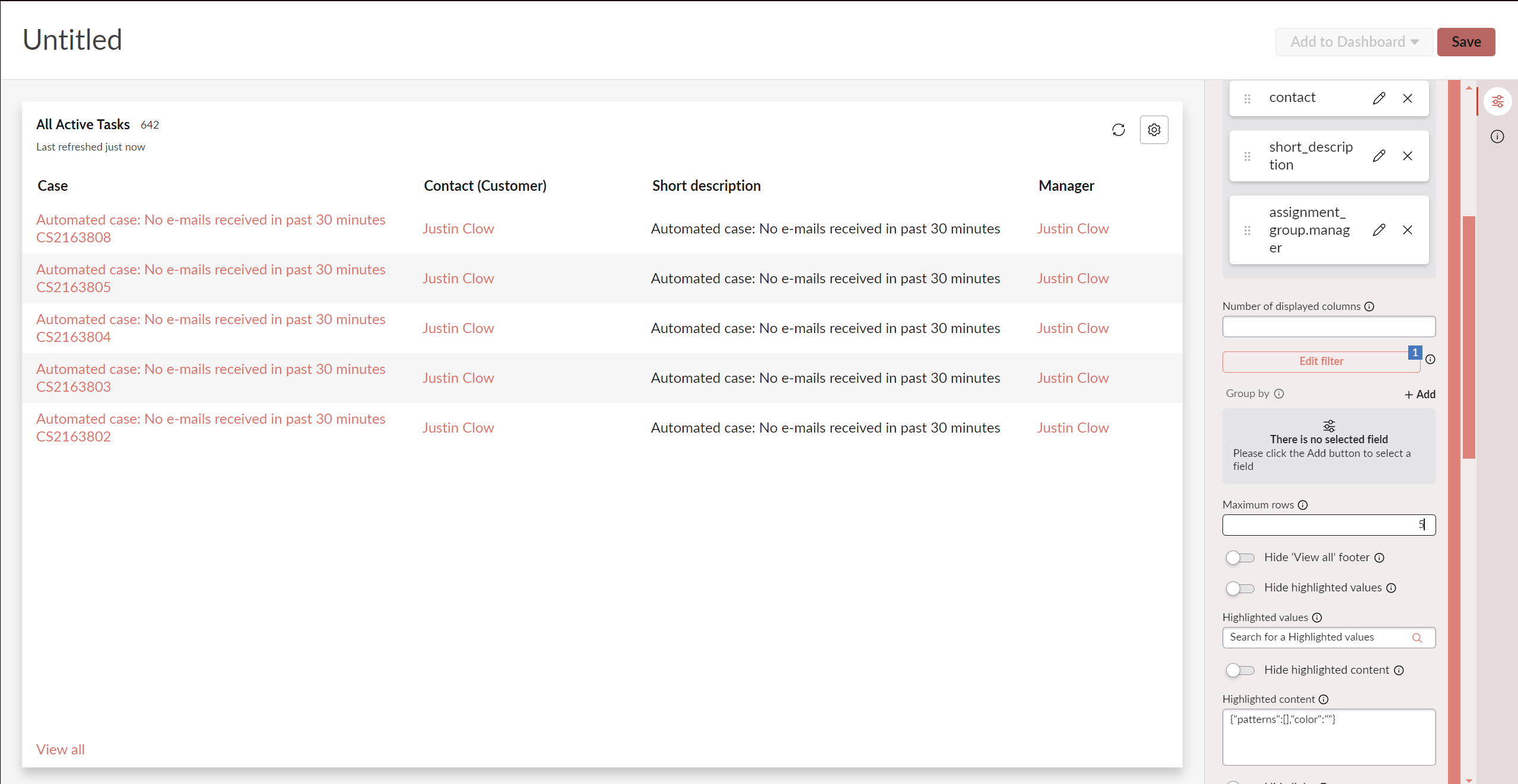 saved list visualization