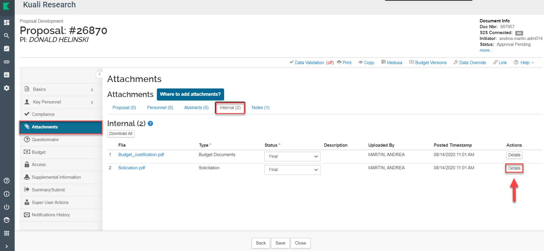 Research Knowledge Base - Replace Existing Proposal Attachments ...
