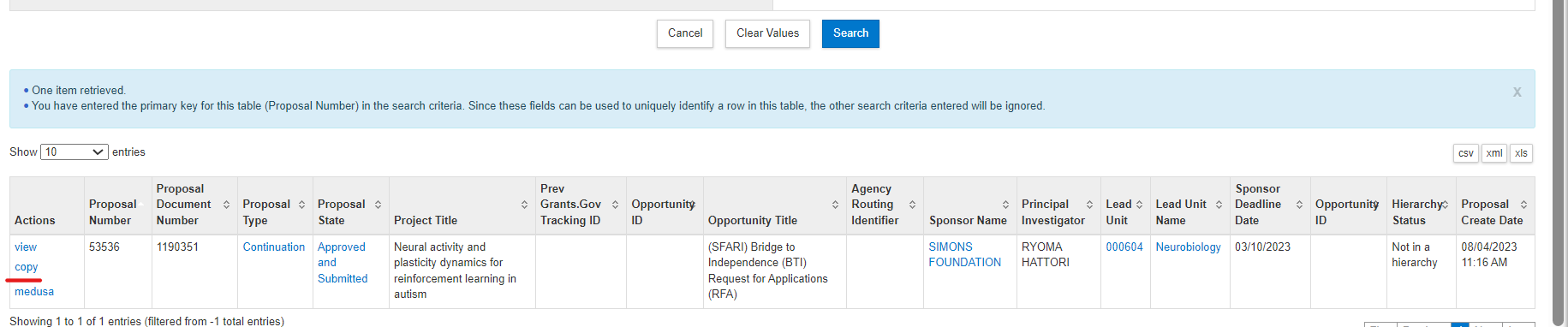 Research Knowledge Base - How to copy an existing Kuali Proposal ...