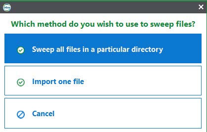 Options to pick file for sweep
