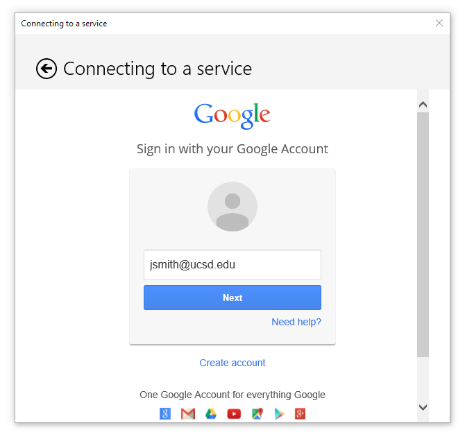 Sign in with your Google Account